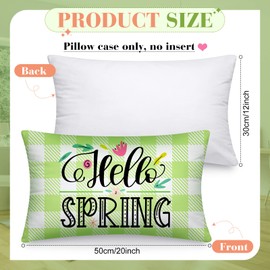 Set of 16 Spring Summer Fall Winter Pillow Covers Home Buffalo Plaid Pillow Case Floral Bloom Truck Sunflower Bee Pumpkin Let It Snow Cushion Case for Home Decor (12 x 20 Inches)