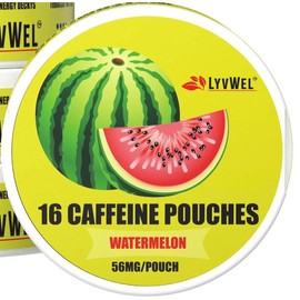 LyvWel Energy Pouches (1 Pack) (56mg fuel/pouch) energy Decky + lip pillow+ pre-workout+caffeine pouches - Flavor: WATERMELON (1 CAN)