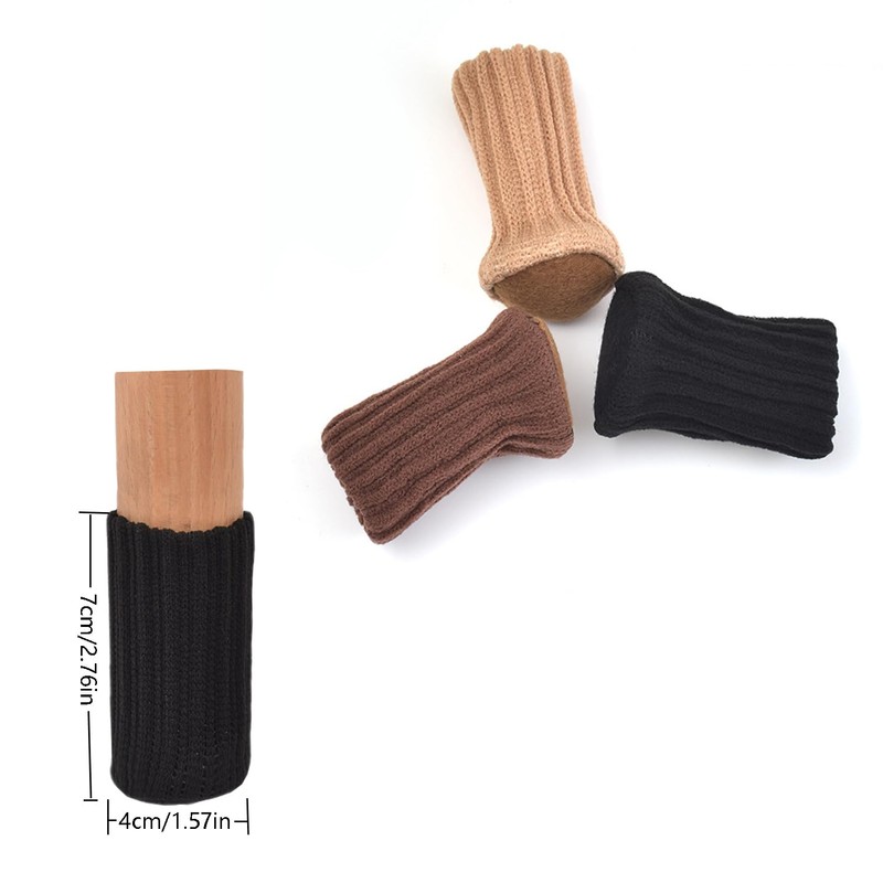 Taicols Chair Leg Socks, 40 Pcs Furniture Socks, Black, Polyester,