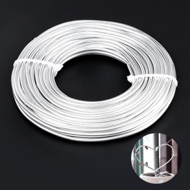 9 Gauge Aluminum Wire, 52.5FT Anodized Aluminum Wire for Sculpting, Beading Making Bendable Metal Wire for Jewelry Making Crafts Wreath Making Beading Floral(3mm,Silver)