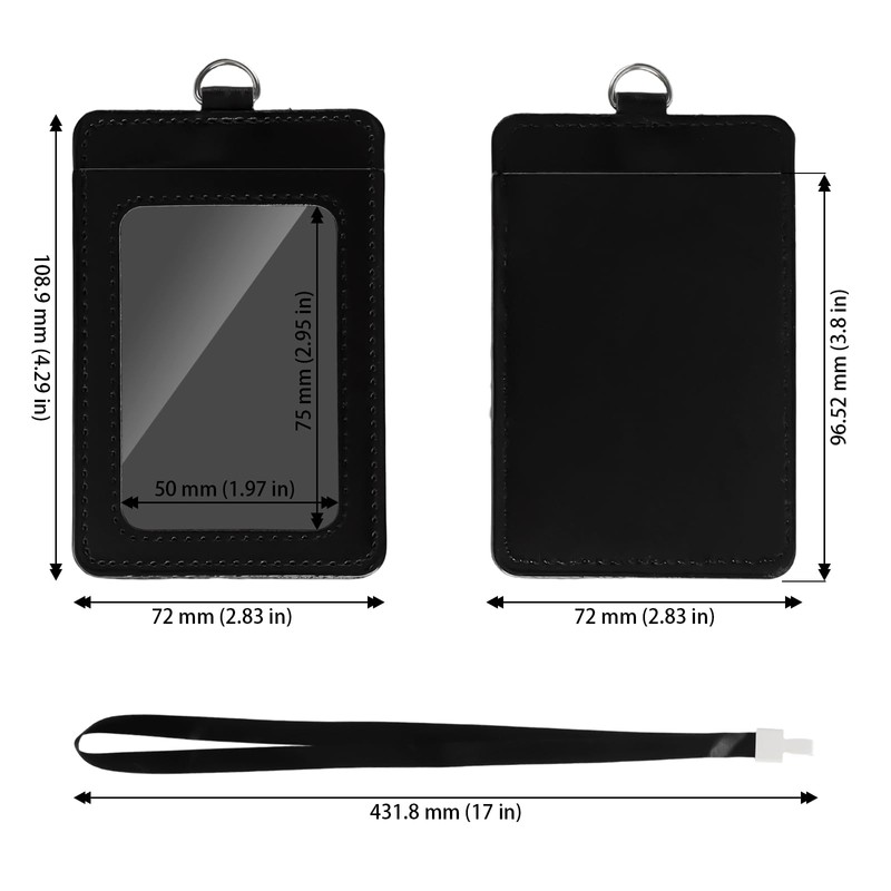 JAPCHET 30 PCS Sublimation ID Badge Holders, Vertical Leather ID