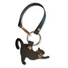 byDream Cat Keychain with Lanyard Cat Key Ring Genuine Leather
