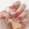 Sethexy Ballerina False Fingernails Pink Shiny Nails Stick On Ombre