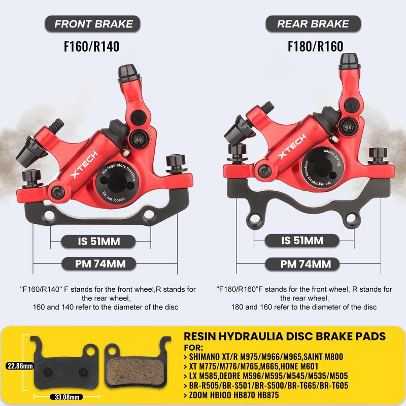 MTB Hydraulic Disc Brakes, HB-100 Hydraulic Disc Brake Caliper set