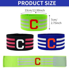 Fuletooye 3 Pcs Captains Armband, Captains Armband Football Nylon Adjustable Multicoloured Captain Armband Captains Armband Elastic Sports Arm Bands For Teenagers Adult All Sports Events Clubs Teams