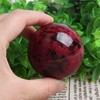 Acxico 1Pcs Peach Blossom Stone Jade Ball Crystal Sphere Healing