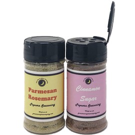 Premium | POPCORN SEASONING | Variety 2 Pack | Cinnamon Sugar Popcorn Seasoning | Parmesan Rosemary Popcorn Seasoning | 3.5 fl. oz. | Calorie Free