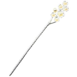 Miaomyao Kanzashi Kanzashi Kanzashi Single Piece Kimono Kimono Yukata Hair Ornament, Metal, Antique Flower, Cherry Blossom, Pearl, Hair Accessory (Silver)