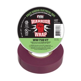 NSI WW-716-VT WarriorWrap General 7 mil Vinyl Electrical Tape, 3/4" Width, 60' Length, Violet