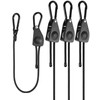 80" Heavy Duty Adjustable Carabiner Bungee Cord with Hooks, Easy