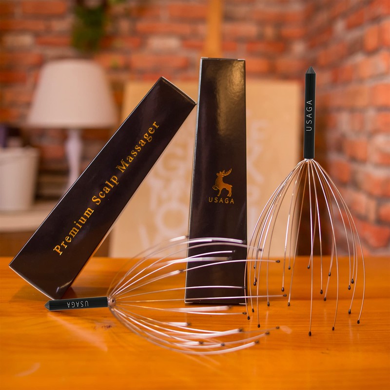 USAGA 20 Fingers Head Massager Scalp Massager Head Scratcher Extendable