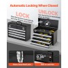 20.5-inch Portable Metal Tool Box with 4 Ball Bearing Slide