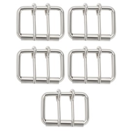 OTOTEC 5pcs Double Prong Buckles Belt Buckles Double Pins Buckles 65x45mm Buckles 5cm Belt Buckles suitable for 5cm Belts Silver Metal