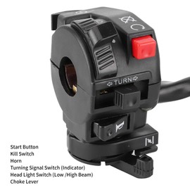 Yctze Motorcycle Handlebar Switch 22 mm, 9 Pins 8 Wires, Suitable for 200cc 250cc Dirt Quad Bike, Motorcycle, ATV - ATV Handlebar Switch, Handlebar Switch Control, Handlebar Switch Assembly