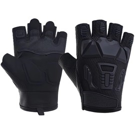 EVD-X Guantes Tácticos Cortos Premium de Goma protección Nudillos para Hombres, Deportes al Aire Libre, Militar, Entrenamiento, Tiro, Caza, Motociclismo (Negro, Large)