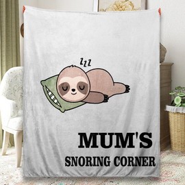 Magicoco Mum Blanket Gifts for Mum from Daughter Son, Birthday Gift and Christmas for Mum, Funny Sloth Mum Blanket 130 * 150 cm