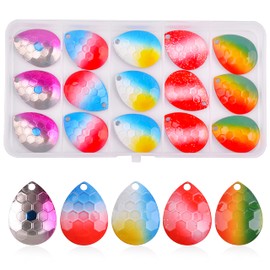 Fishing Colorado Blades Kit,50pcs Hammered Spinner Blades Lure Making Supplies for DIY Inline Spinner Spinnerbaits Walleye Rig Crawler Harness Mixed Colors Fishing Blades