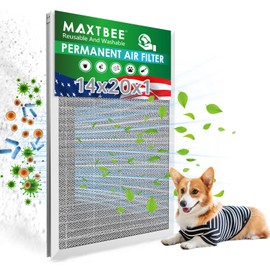 MAXTBEE 14x20x1 Air Filter Electrostatic Filter Reusable Washable HVAC AC Furnace Filter,MERV 8,Lasts a Lifetime, Healthier Home or Office(Actual Size:13.5x19.5x0.8 Inch)