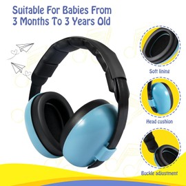 GUKOY Baby Ear Protection Noise Cancelling HeadPhones, Noise Reduction Ear Defenders for Ages 0-3 Years | Infant Hearing Protection Earmuffs