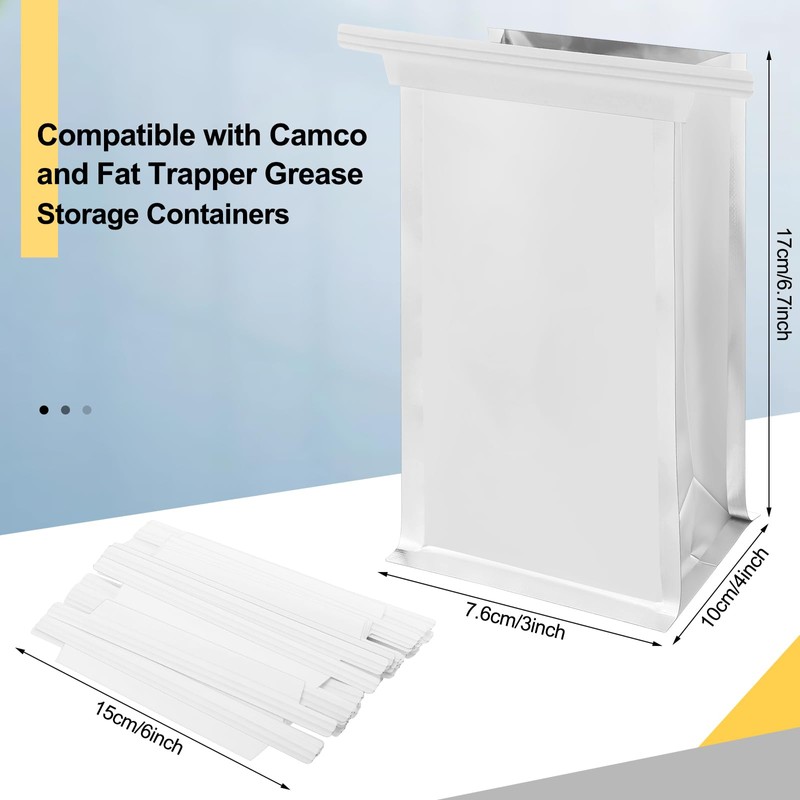 50 Pcs Disposable Grease Storage Bags Bacon Container Bags Hold