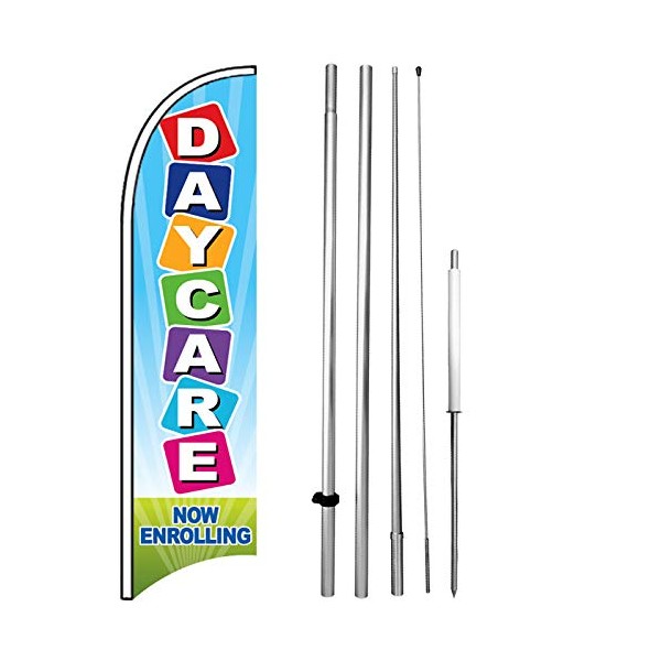Daycare Now Enrolling - Windless Swooper Flag Kit Feather Banner
