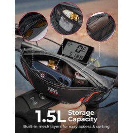 KEMIMOTO Motorcycle Handlebar Bag Universal Waterproof Front Storage Bag Bicycle Handlebar Bag Compatible with Sur-Ron Light Bee X and S X160 X260 Talaria Sting Segway Electric Dirt Bike