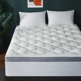 Powdion Mattress Topper King, Soft Plush Cooling Down Alternative Pillow Top Mattress Topper King for Back Pain,Thick Mattress Pad Bed Topper with 8-21" Deep Pocket