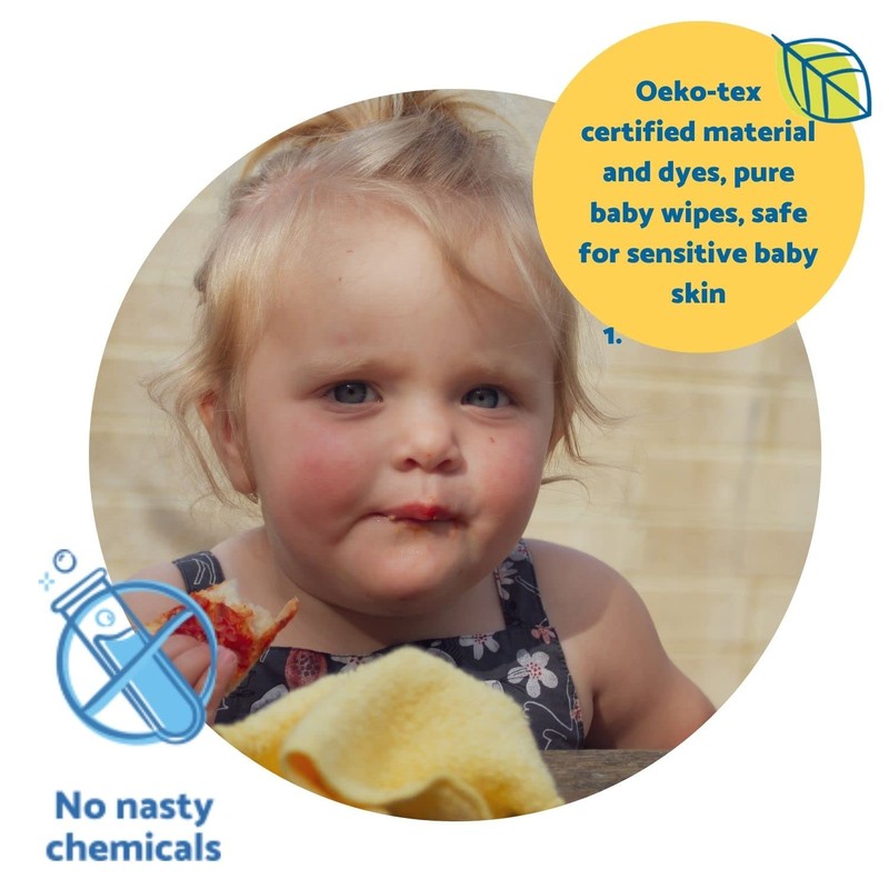 Cheeky Wipes - 25 Washable Bamboo Terry Cloth Wipes, 15x15cm