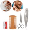 Blue ZOO 4pcs Beard Kit Shaving Knife Blade Double Sided