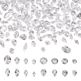 Pandahall 320Pcs Cubic Zirconia Stone Teardrop Diamond Horse Eye Shape Loose CZ Stones Faceted Cabochons Gems Beads for Jewelry Making