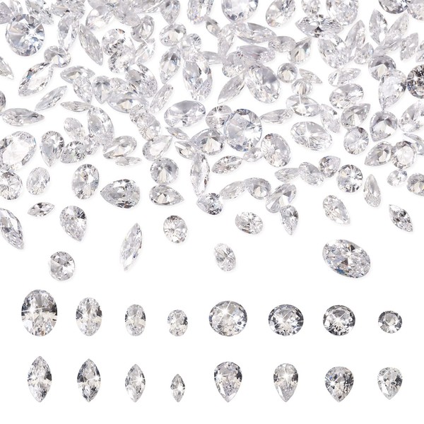 Pandahall 320Pcs Cubic Zirconia Stone Teardrop Diamond Horse Eye Shape
