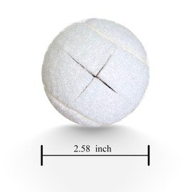 HiBallBall 4 Pack Precut Tennis Balls for Walkers, Heavy Duty Glide Balls for Walkers & Furniture Legs - Universal Floor Protectors, Long Lasting & Easy Installation (White)