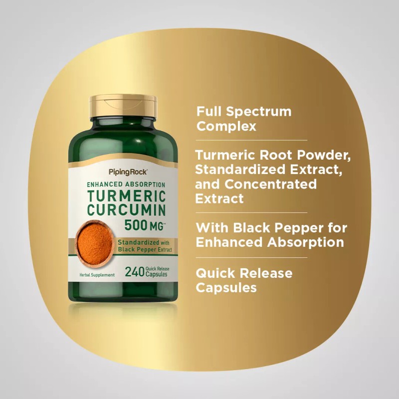 Piping Rock Turmeric Curcumin with Black Pepper | 500mg |