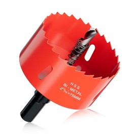 Lochsäge 75mm, M42 Metall-Lochsäge Bohrkrone, Bi-Metall Lochbohrer, Steckdose und LED-Spot in Gipskarton, Kunststoff, Holz, dünnem Stahl-blech, Hochleistungs-Bohrwerkzeug