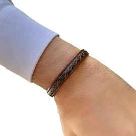 Live Gems | Mens Leather Bracelet with Clasp Brown Leather Bracelet for Men Boys Cuff Bangle Bracelet Wristband Christmas Birthday Gifts for Boyfriend Husband Dad Brother Son Grandson