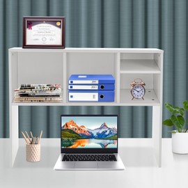 ILWorkTLs Desk Bookshelf Organizer, Office Desk Bookshelf Holder, Desktop Bookshelf Storage, Desk Book Organizer for Dorm Bedroom,White