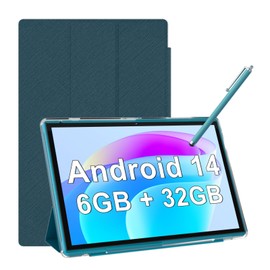 Android Tablet 10 Inch Tablet With Case Screen Stylus Android 14 Tablets 6GB RAM 32GB ROM Support 1TB Expansion 6000mah Battery 10.1" IPS HD Touchscreen 2MP+8MP Dual Camera WIFI-6 Bluetooth5.0 Tablets