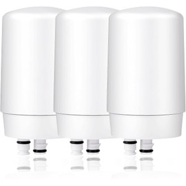 3 Pack Faucet Filter Cartridges, Replacement Fit for All Brita Faucet Filter, Brita 36311 On Tap Water Filtration System, Brita FR-200, FF-100 Replacement Filter, White