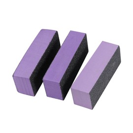 Healvian 3pcs Three-sided Nail Buffer Sponge Block for Natural False Nails Soft Touching File for Art and Salon Use