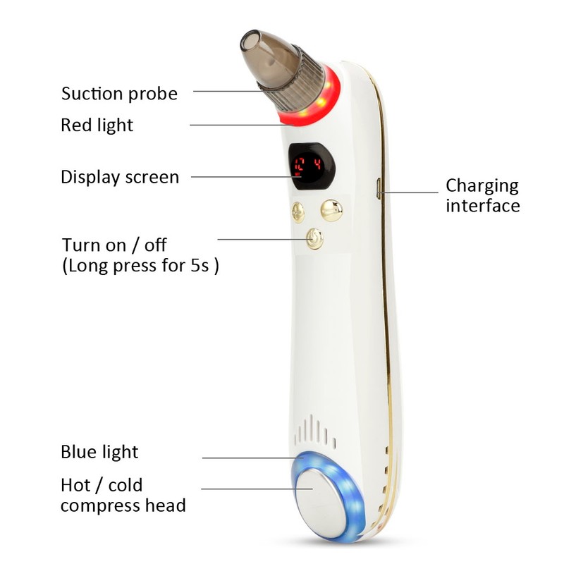 Hot and Cold Compress Vacuum Suction Blackhead Removal Machine Face