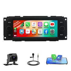 4G+64G Car Radio Stereo for Jeep Wrangler 2003-2006 with CarPlay Android Auto, 7 Inch HD Touchscreen Radio Car Radio Receiver Navi/WiFi/Bluetooth SWC/Mirror Link/Split Screen + AHD