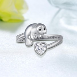 Manatee Gifts 925 Sterling Silver Manatee Ring Jewelry Gifts for Women