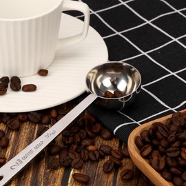 Coffee Spoon Scoop Coffee Measuring Spoons with Long Handle Coffee Spoon Stainless Steel Coffee Measuring Cups Scoop Spoon Coffee Accessories Powder Portioner, 2 Sizes 15 ml, 30 ml, Silver