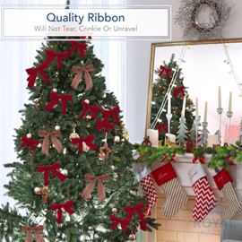 Royal Imports - Rollo de cinta impermeable tradicional de Navidad roja con alambre, para decoración floral y artesanal, 1.5 pulgadas de ancho (#9), borgoña (25 yardas), WIR_09_BDBD