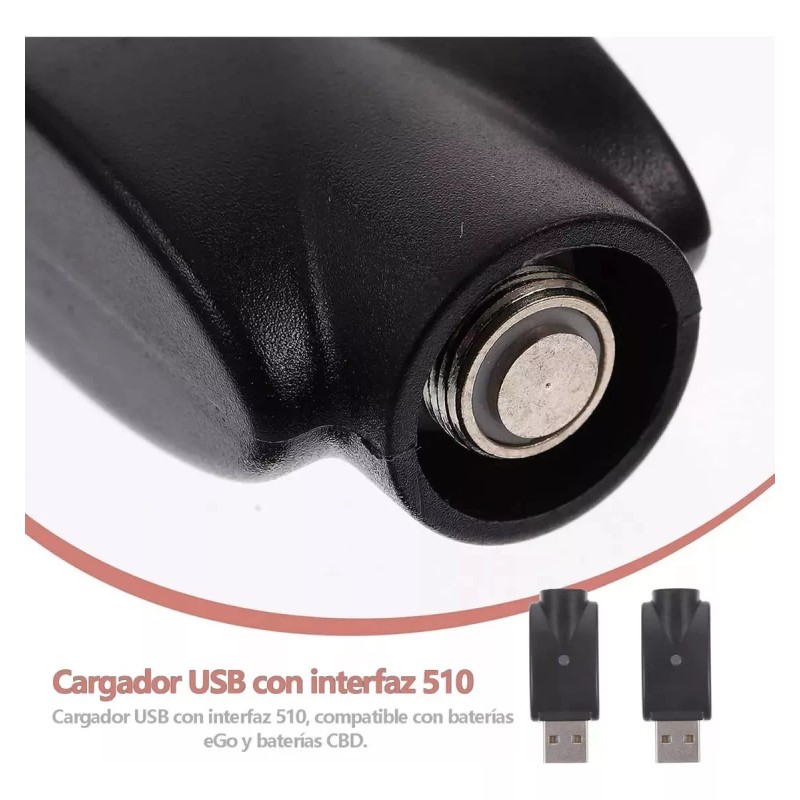 L&T Cargador Usb Para Ego510 Universal Conector Roscado Cargador