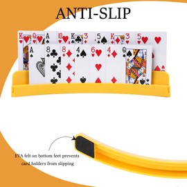 GHERPTE 2 Packs of Double-Layer Card Holders，Playing Card Holder for Kids Adults Hands Free Card Holder for Family Card Game Nights Poker Parties