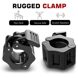 MoKo Barbell Clamps Collars, Quick Release Pair of Locking 1 inch 25mm Professional Olympic Weight Locks Collar Barbell Clips Great for Workout, Weightlifting, Fitness & Strength Training, Black