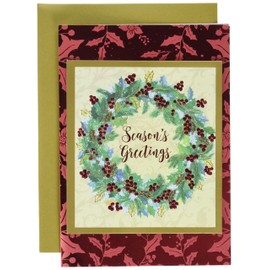 NIQUEA.D Holly Berry Wreath Christmas Card (NXB-0067)
