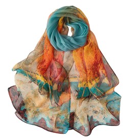 FAIRYGATE Head Scarf for Women UK Blue Shawl Wrap Light Weight Soft Skin Friendly Lightweight and Comfortable Suitabe for Any Special Occasion 160cm x 50cm B7217