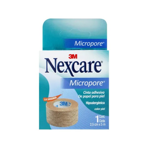 Nexcare Micropore Color Piel De 2.5Cmx5M Con 1 Pieza